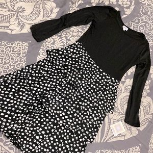 Black and white Lularoe Georgia Dress
